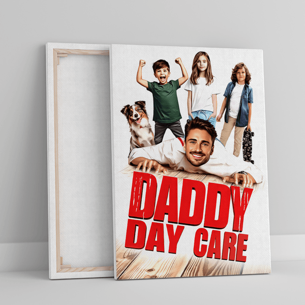 Day Care - Druck auf Leinwand, personalisiertes Geschenk für Papa - Adamell.de