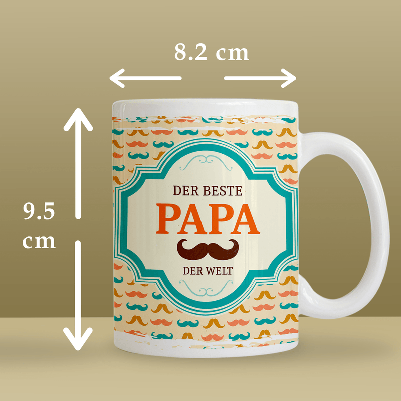 Der beste Vater der Welt - 1x Bedruckte Tasse, personalisiertes Geschenk für Papa - Adamell.de