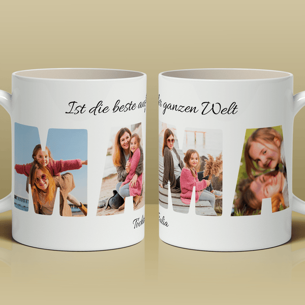 Die Beste der Welt - 1x Bedruckte Tasse, personalisiertes Geschenk für Mama - Adamell.de