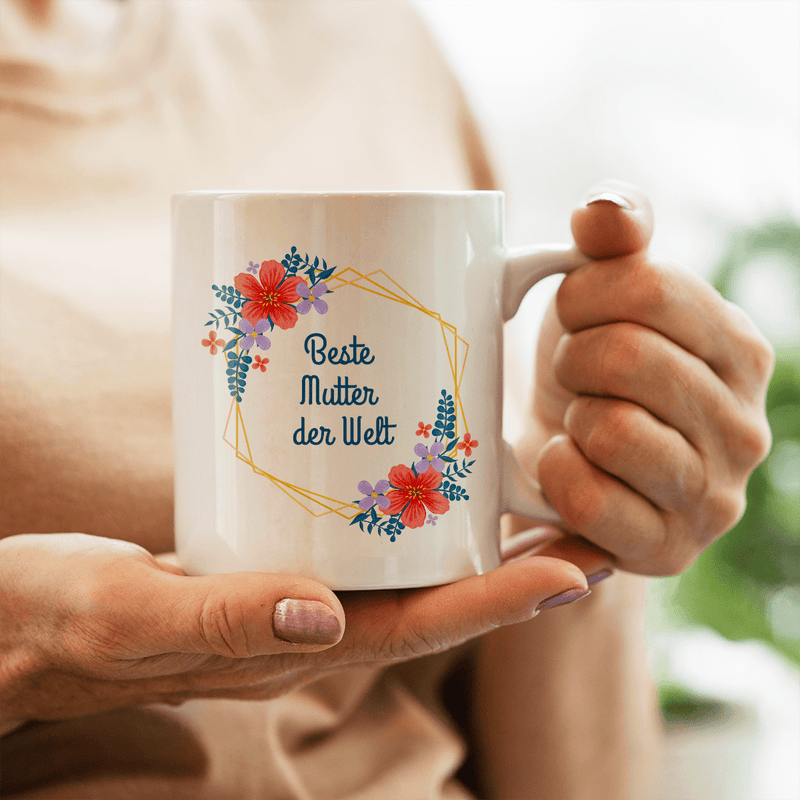 Die beste Mutti der Welt - 1x bedruckte Tasse, personalisiertes Geschenk für Mutter - Adamell.de