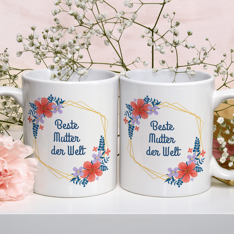 Die beste Mutti der Welt - 1x bedruckte Tasse, personalisiertes Geschenk für Mutter - Adamell.de
