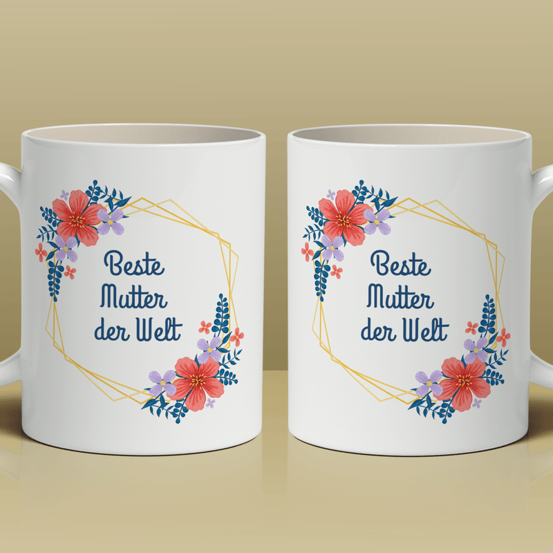 Die beste Mutti der Welt - 1x bedruckte Tasse, personalisiertes Geschenk für Mutter - Adamell.de