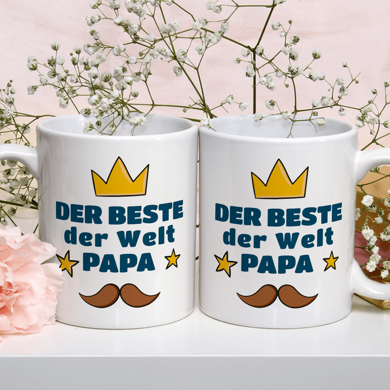 Die Besten der Welt - 1x bedruckte Tasse, personalisiertes Geschenk für Papa - Adamell.de