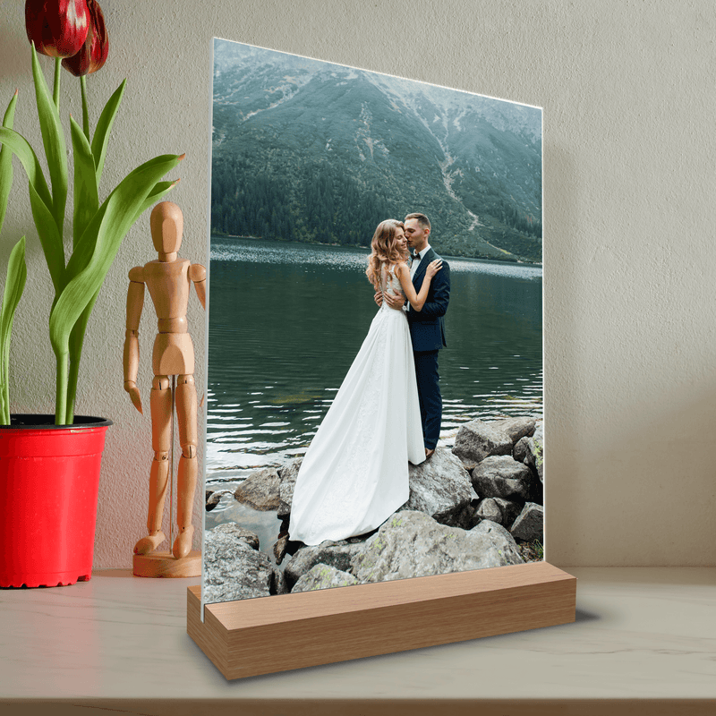 Die Braut und der Bräutigam Vertikales Foto - Druck auf Glas, personalisiertes Geschenk - Adamell.de
