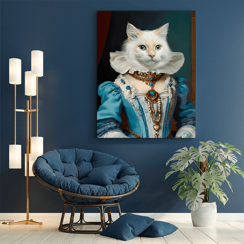 Die königliche Katze - Druck auf Leinwand, personalisiertes Geschenk - Adamell.de