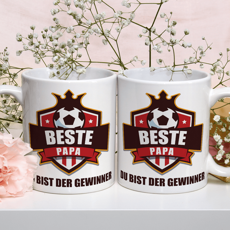 Du bist der Gewinner - 1x bedruckte Tasse, personalisiertes Geschenk für Papa - Adamell.de