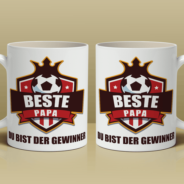 Du bist der Gewinner - 1x bedruckte Tasse, personalisiertes Geschenk für Papa - Adamell.de