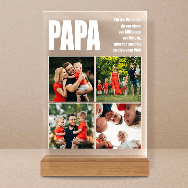 Ein besonderer Vater - Druck auf Glas, personalisiertes Geschenk für Papa - Adamell.de