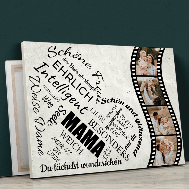 Ein Herz voller Vorteile - Druck auf Leinwand, personalisiertes Geschenk für Mama - Adamell.de