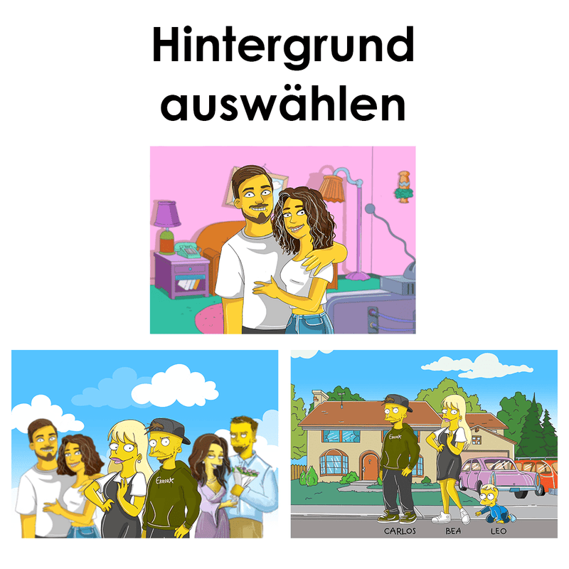 Ein Paar im Cartoon-Stil - Druck auf Leinwand, personalisiertes Geschenk für Paar - Adamell.de