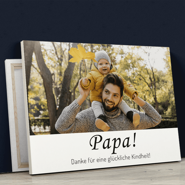 Eine wunderbare Kindheit - Druck auf Leinwand, personalisiertes Geschenk für Papa - Adamell.de