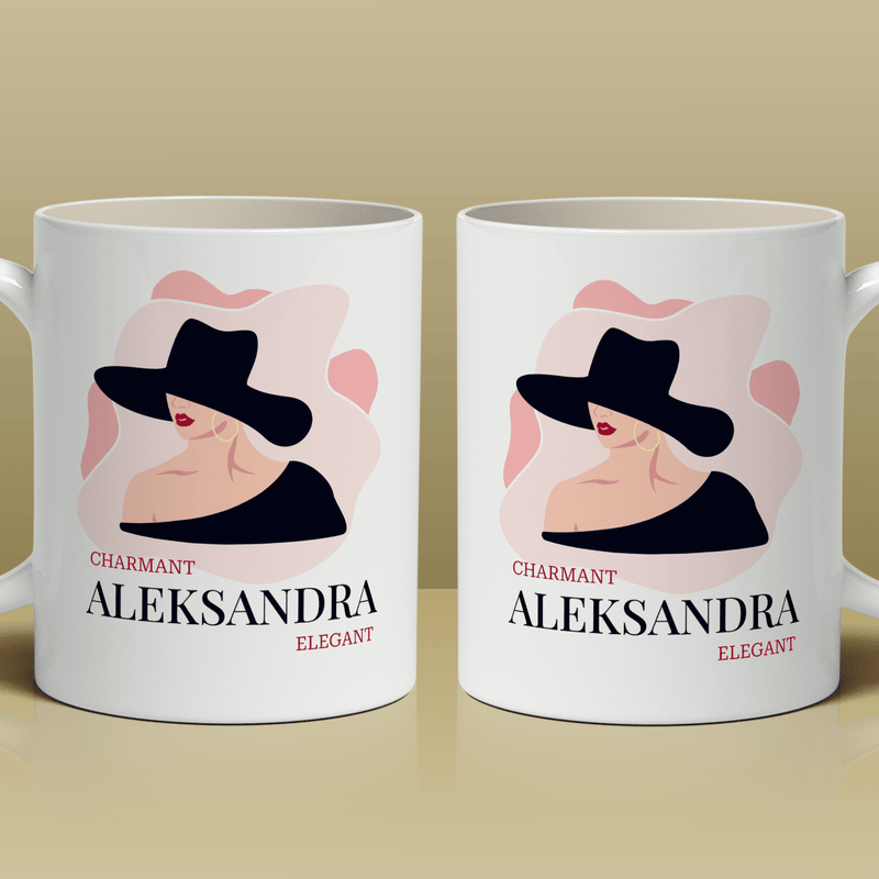 Elegante Frau - 1x bedruckte Tasse, personalisiertes Geschenk für Frau - Adamell.de