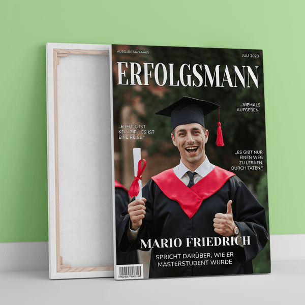 Erfolgreicher Mann - Druck auf Leinwand, personalisiertes Geschenk für Bruder - Adamell.de