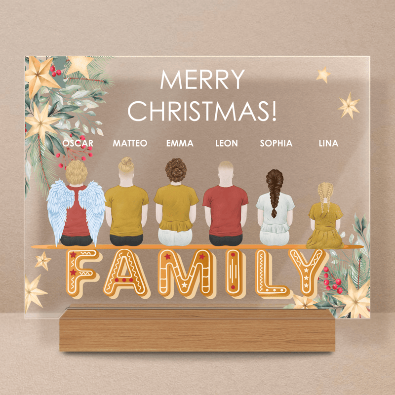 Familie Weihnachten Clipart - Druck auf Glas, personalisiertes Geschenk für Eltern - Adamell.de