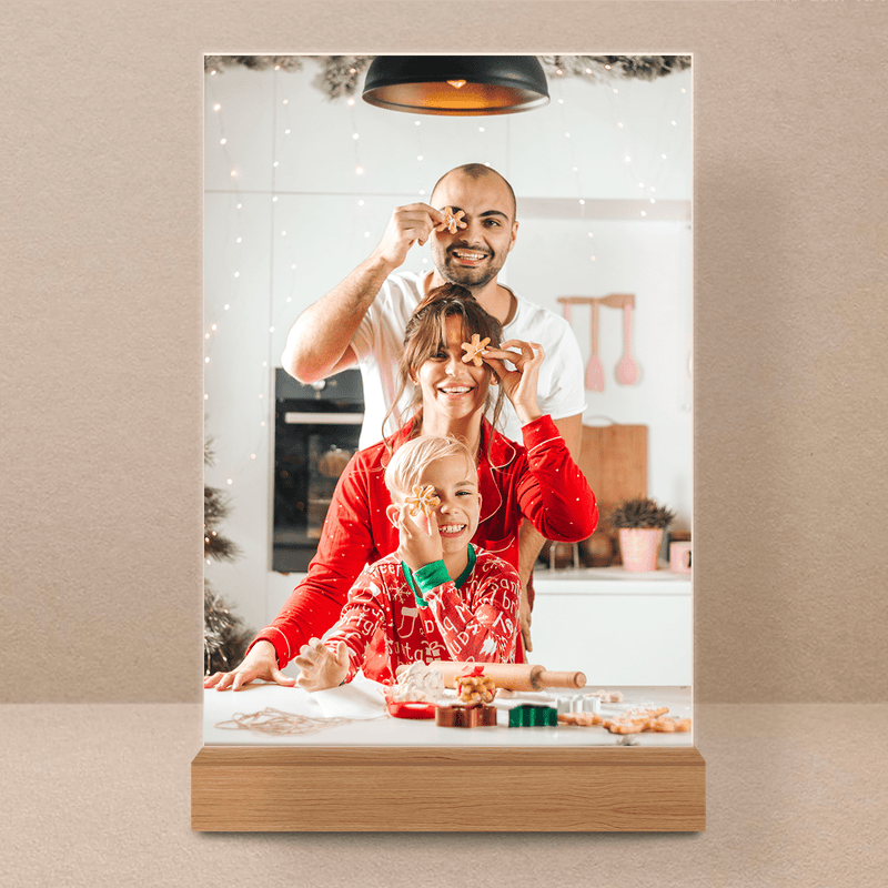 Familie Weihnachten - Druck auf Glas, personalisiertes Geschenk für Eltern - Adamell.de