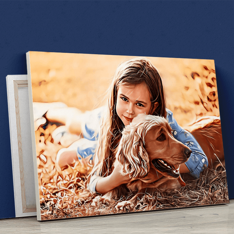 Farbenfrohes Porträt mit Ihrem Haustier - Bild auf Leinwand, personalisiertes Geschenk - Adamell.de