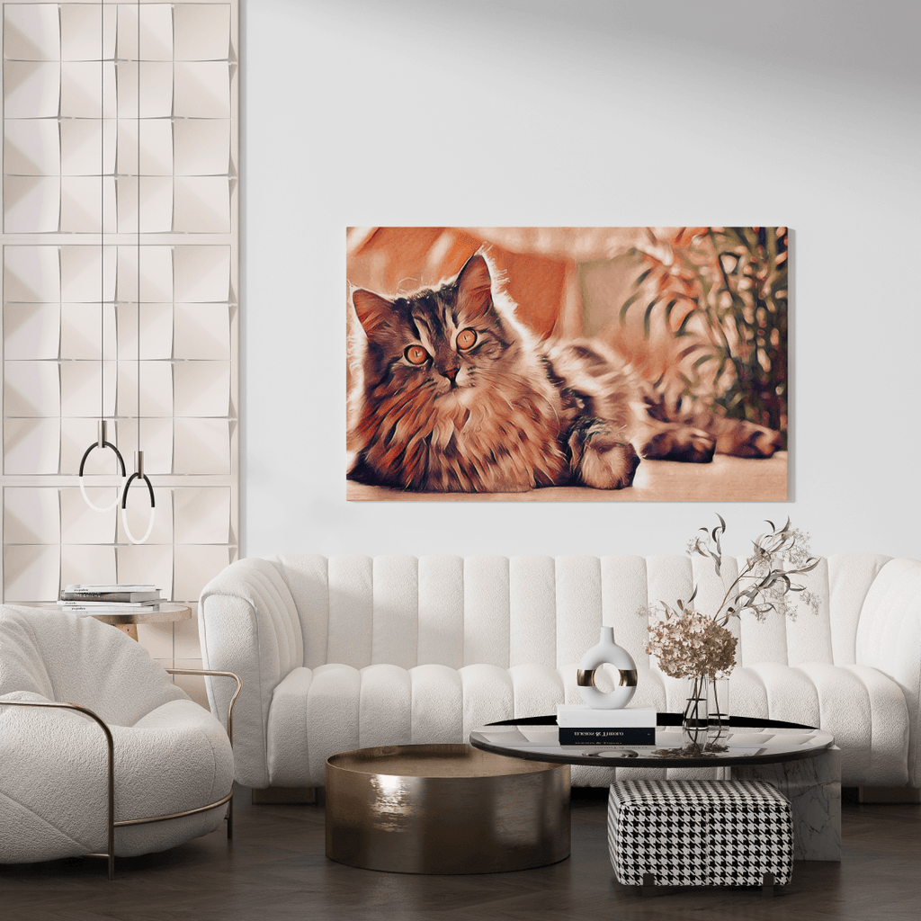 Farbskizze einer Katze - Bild auf Leinwand personalisiertes Geschenk