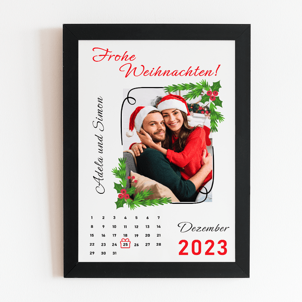 Ferienkalender für Paare - Druck auf Glas, personalisiertes Geschenk für Paare - Adamell.de