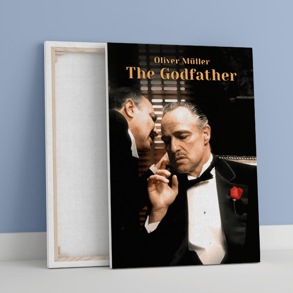 Filmplakat Godfather - Druck auf Leinwand, personalisiertes Geschenk für Mann - Adamell.de