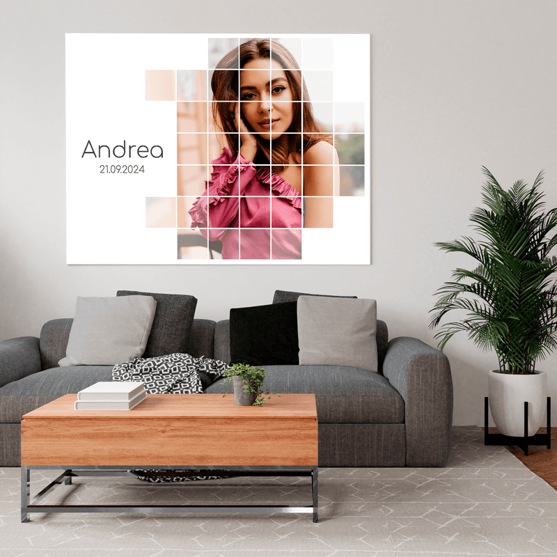 Foto-Bilderrätsel - Druck auf Leinwand, personalisiertes Geschenk für Frau - Adamell.de