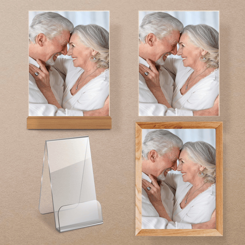 Foto der Großeltern ohne Inschrift - Druck auf Glas, personalisiertes Geschenk - Adamell.de