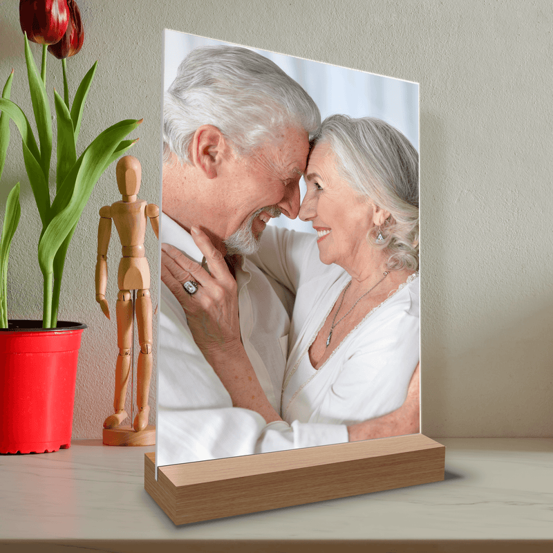 Foto der Großeltern ohne Inschrift - Druck auf Glas, personalisiertes Geschenk - Adamell.de