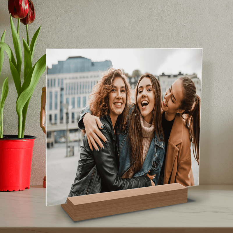 Foto mit einer Freundin - Druck auf Glas, personalisiertes Geschenk für Freundin - Adamell.de