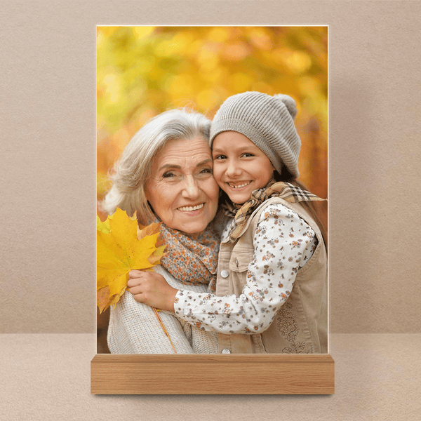 Foto mit Großmutter - Druck auf Glas, personalisiertes Geschenk für Oma - Adamell.de