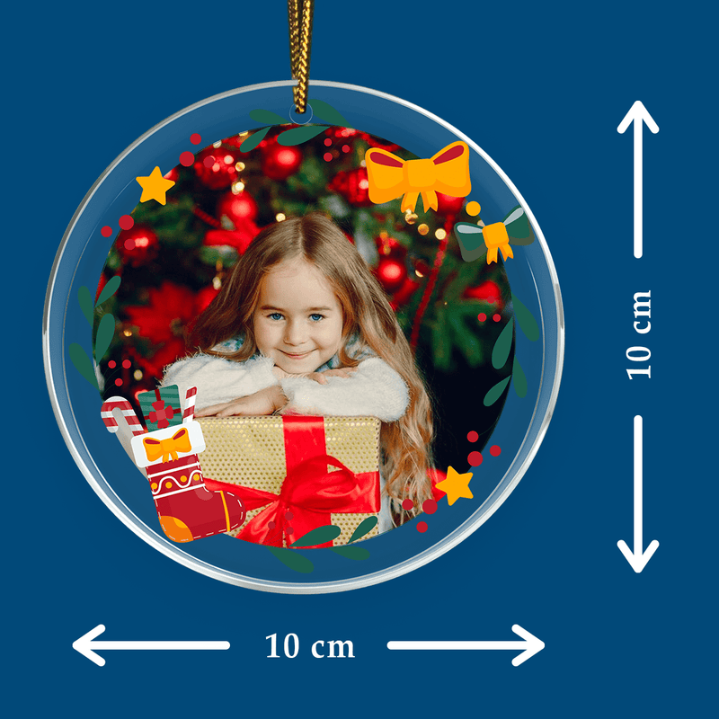 Foto mit Weihnachtsmotiv - Christbaumkugel, personalisiertes Geschenk für Kind - Adamell.de
