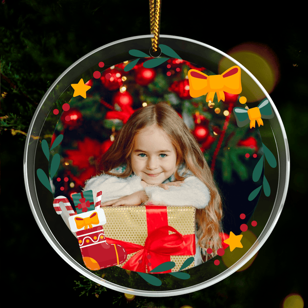 Foto mit Weihnachtsmotiv - Christbaumkugel, personalisiertes Geschenk für Kind - Adamell.de