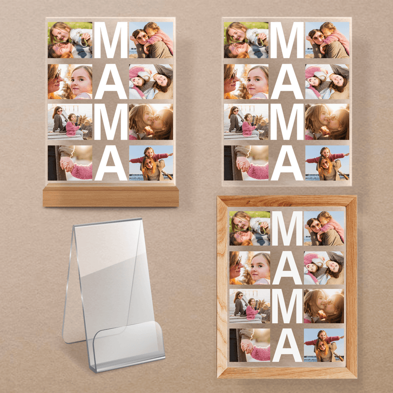 Fotocollage Mama - Druck auf Glas, personalisiertes Geschenk für Mutter - Adamell.de