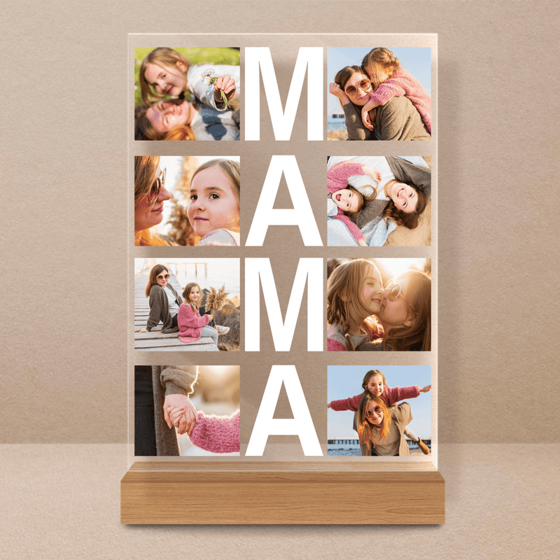 Fotocollage Mama - Druck auf Glas, personalisiertes Geschenk für Mutter - Adamell.de