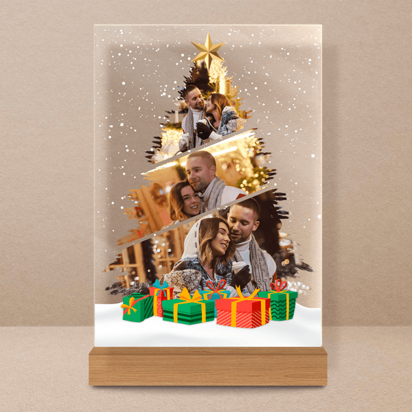 Fotocollage Weihnachtsbaum - Druck auf Glas, personalisiertes Geschenk für Mann - Adamell.de