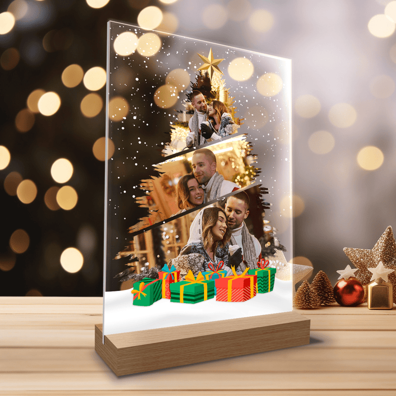 Fotocollage Weihnachtsbaum - Druck auf Glas, personalisiertes Geschenk für Mann - Adamell.de