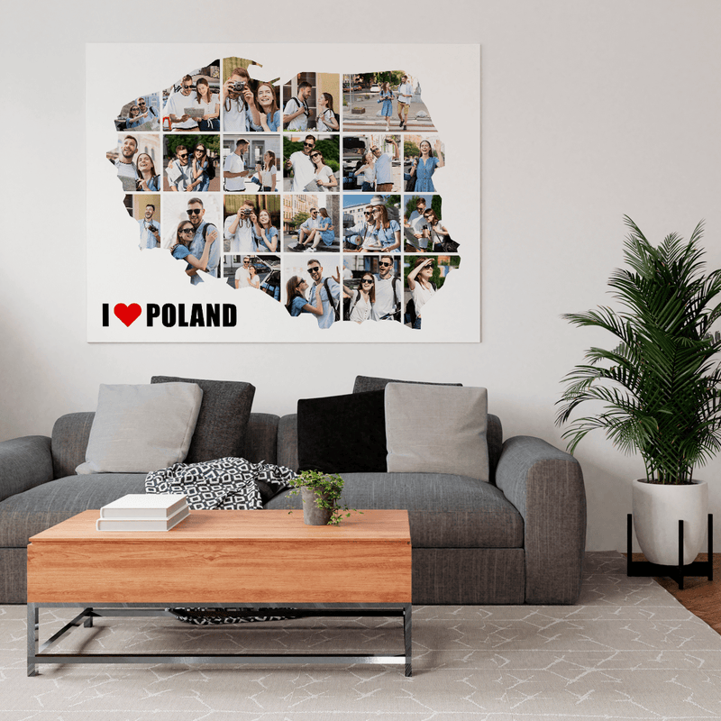 Fotokarte Deutschland - Druck auf Leinwand, personalisiertes Geschenk für ein Paar - Adamell.de