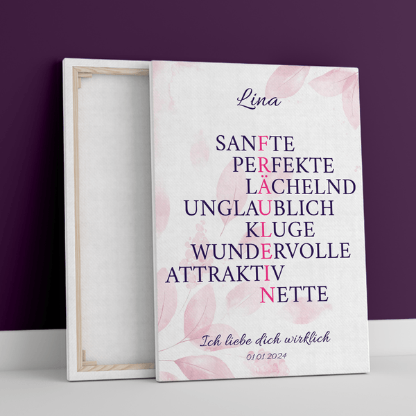 Frauen - Vorteile - Druck auf Leinwand, personalisiertes Geschenk für sie - Adamell.de