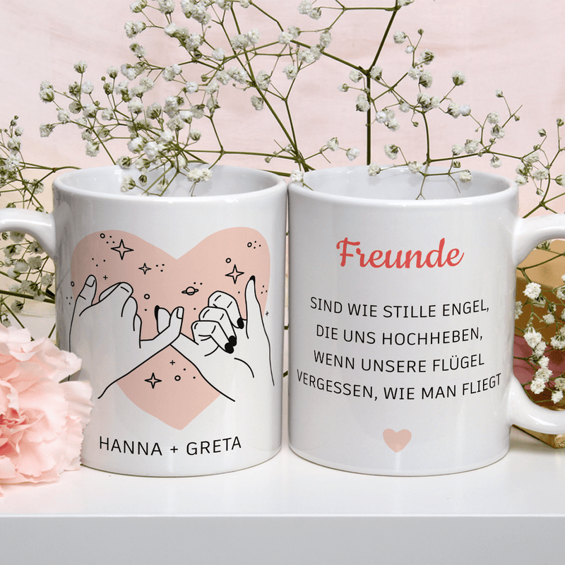 Freundin - Engel - 1x bedruckte Tasse, personalisiertes Geschenk für Freund - Adamell.de