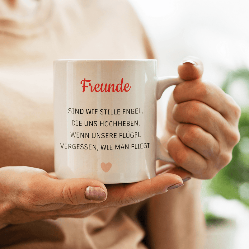 Freundin - Engel - 1x bedruckte Tasse, personalisiertes Geschenk für Freund - Adamell.de