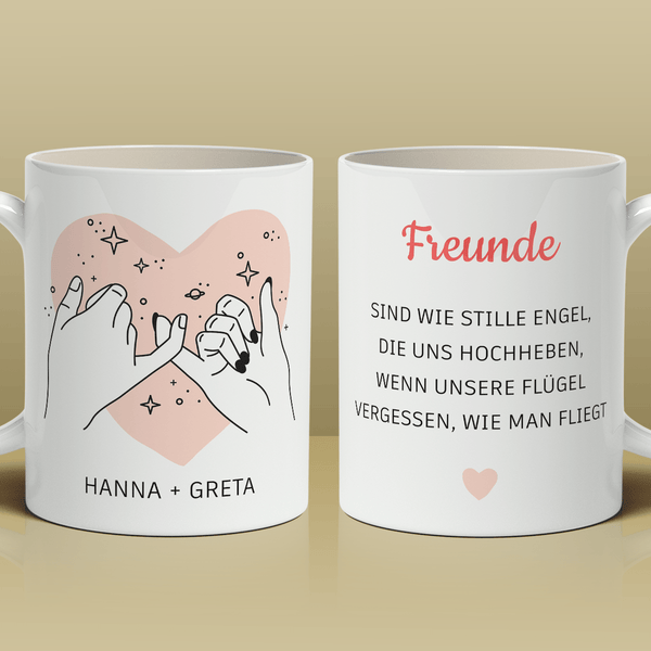 Freundin - Engel - 1x bedruckte Tasse, personalisiertes Geschenk für Freund - Adamell.de