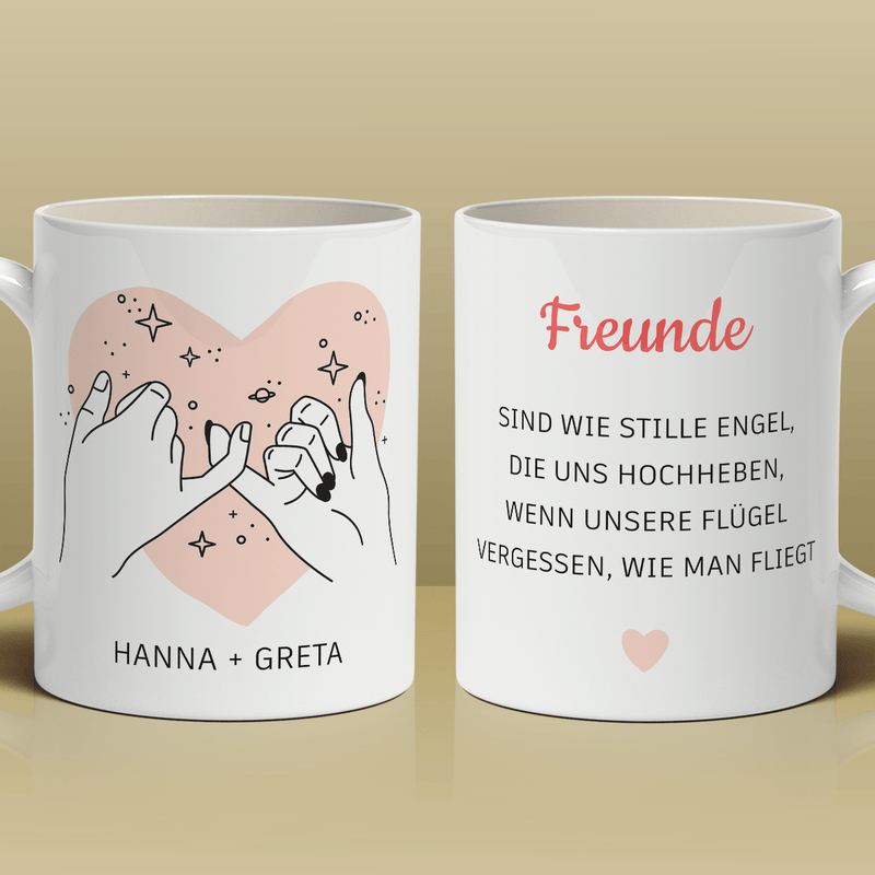 Freundin - Engel - 1x bedruckte Tasse, personalisiertes Geschenk für Freund - Adamell.de