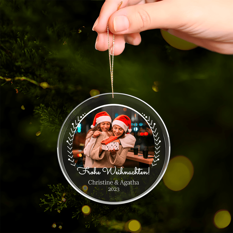 Frohe Weihnachten Freundin - Christbaumkugel, personalisiertes Geschenk für Freundin - Adamell.de