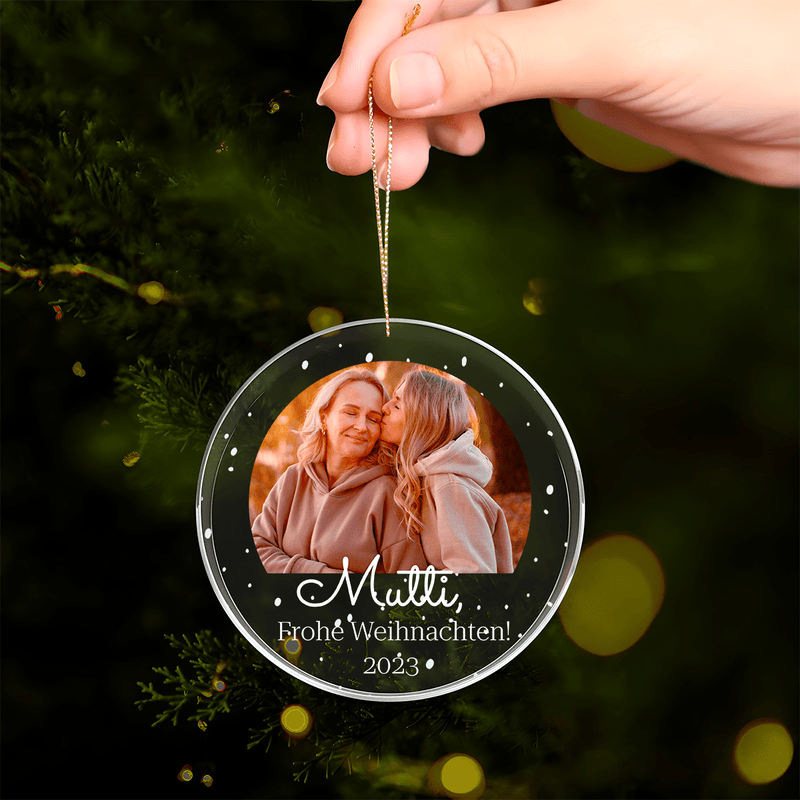 Frohe Weihnachten, Mama! - Christbaumkugel, personalisiertes Geschenk für Mama - Adamell.de