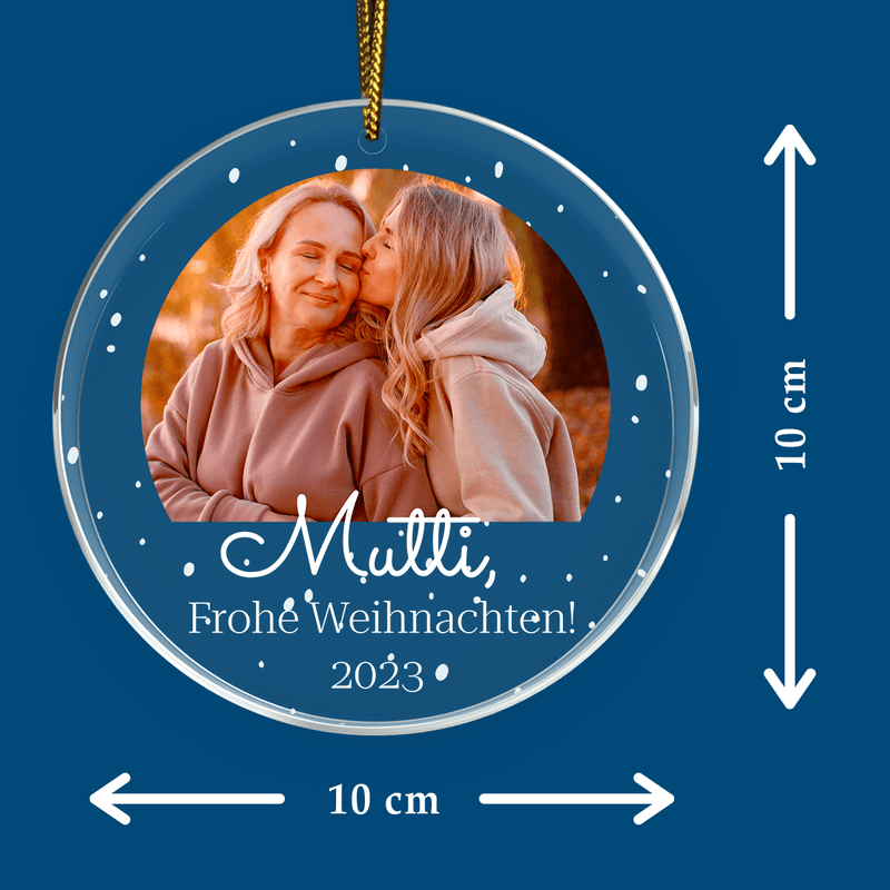 Frohe Weihnachten, Mama! - Christbaumkugel, personalisiertes Geschenk für Mama - Adamell.de