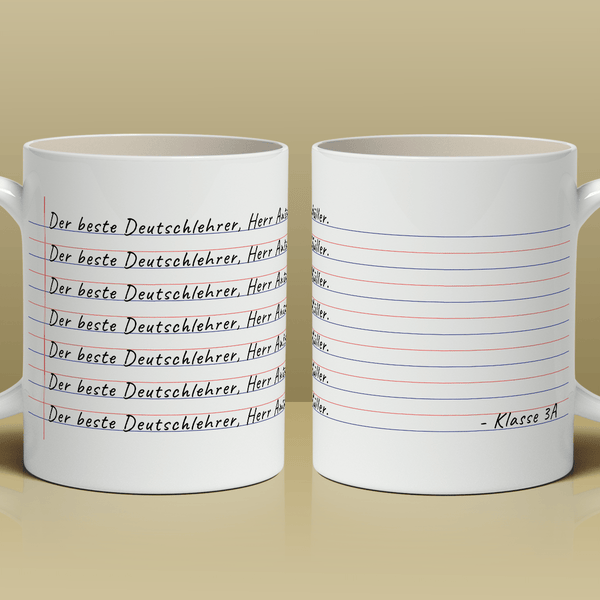 Für den besten Lehrer - Bedruckte Tasse, personalisiertes Geschenk für Lehrer - Adamell.de