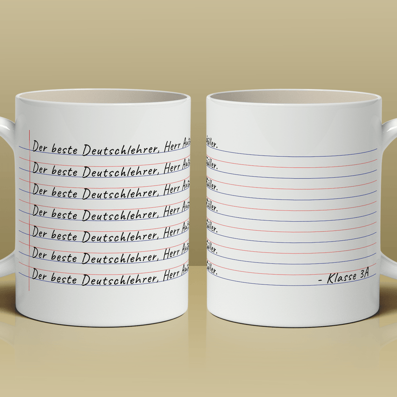 Für den besten Lehrer - Bedruckte Tasse, personalisiertes Geschenk für Lehrer - Adamell.de