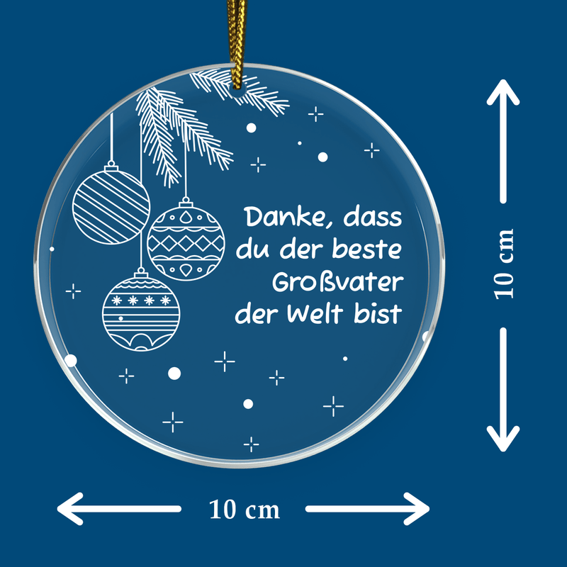 Für den besten Opa - Christbaumkugel, personalisiertes Geschenk für Opa - Adamell.de