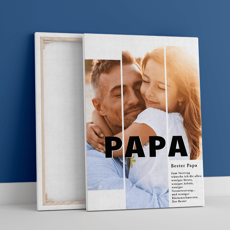 Für den besten Papa - Druck auf Leinwand, personalisiertes Geschenk für Papa - Adamell.de