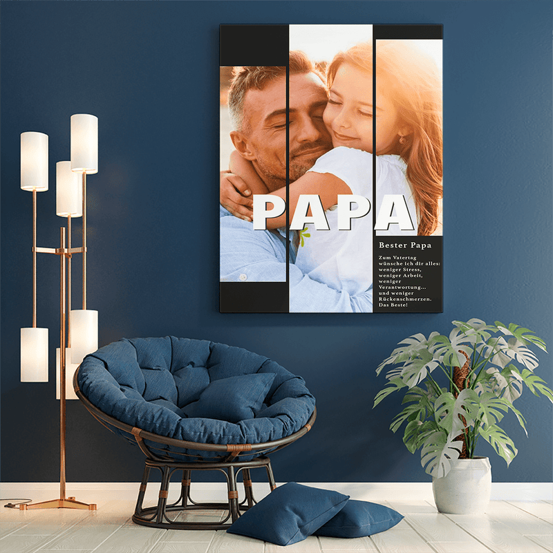 Für den besten Papa - Druck auf Leinwand, personalisiertes Geschenk für Papa - Adamell.de