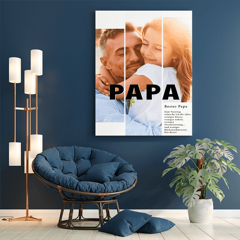 Für den besten Papa - Druck auf Leinwand, personalisiertes Geschenk für Papa - Adamell.de