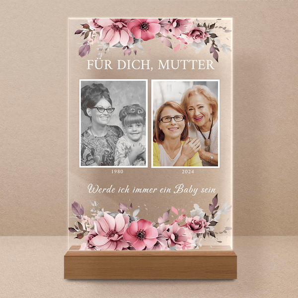 Für dich, Mutter - Druck auf Glas, ein individuelles Geschenk für Mama - Adamell.de